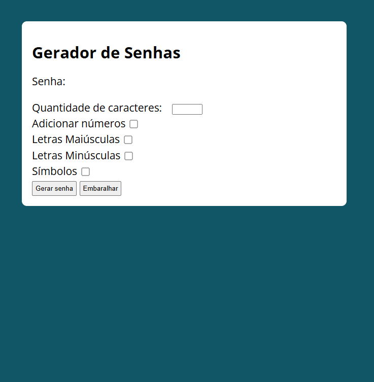 Gerador de Senhas